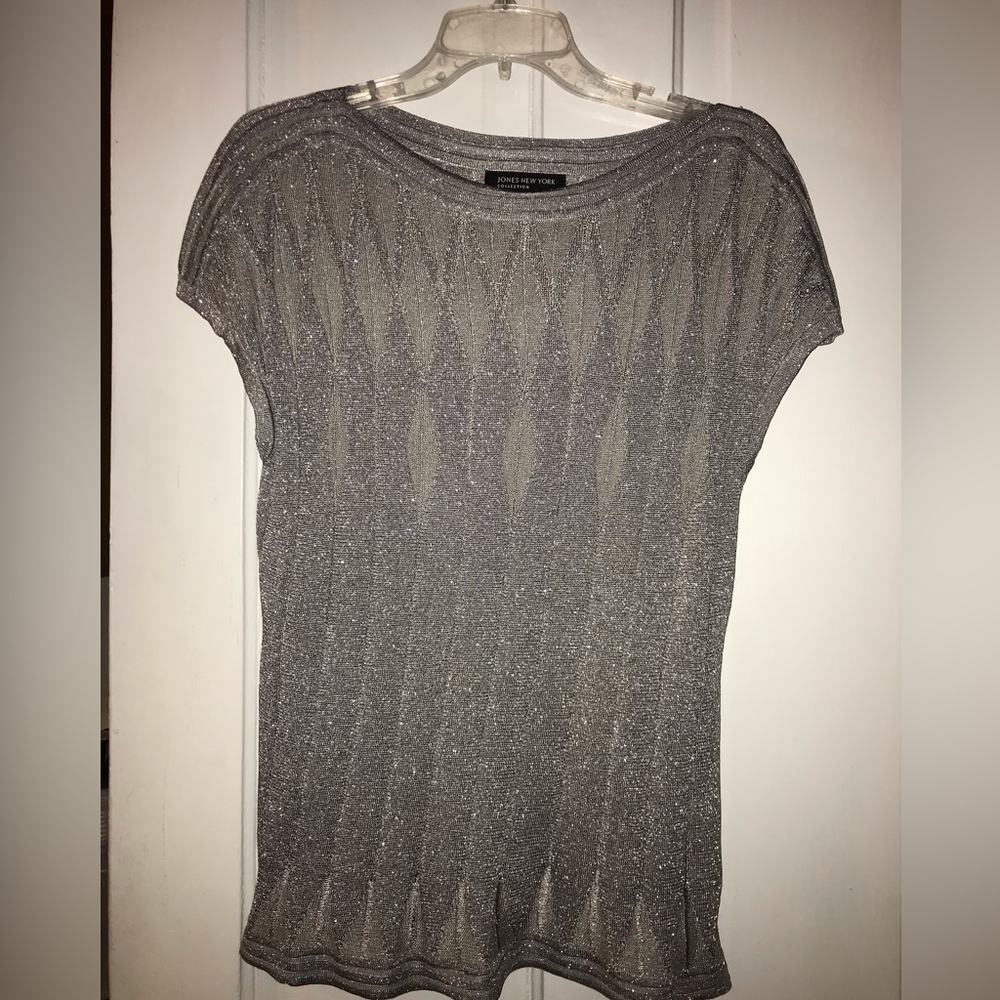 Large Silver Jones New York Blouse